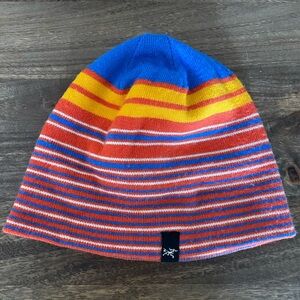 Arc'teryx Blue and Orange Striped Beanie